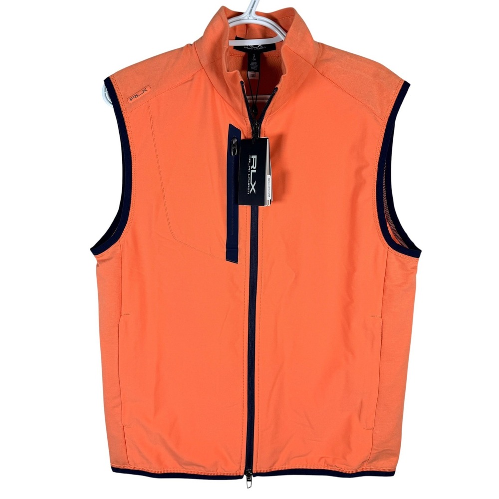 RLX Ralph Lauren Concept 2 Hybrid Vest Mens S Peach Tree Full Zip Golf NEW